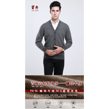 Yak Wool /Cashmere V Neck Cardigan Long Sleeve Sweater/Garment/Clothing/Knitwear